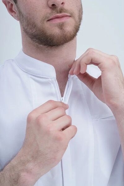 Рубашка мужская на молнии Тезис TZ700, белый, 54 - фото 4