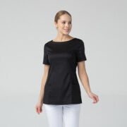 Туника женская Dr. Nice с молнией сзади, короткий рукав, черный, 42
