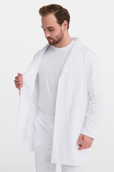 Халат мужской на пуговицах Тезис TZ800, velum, белый, 56 - фото 2