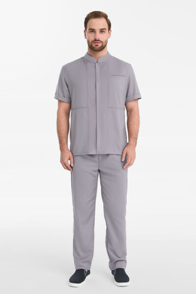 Рубашка мужская на молнии Тезис TZ700, серо-бежевый, 52 - фото 3