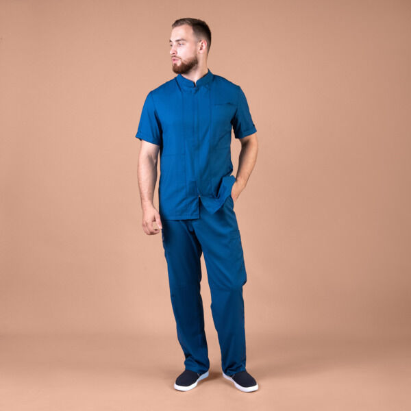 Рубашка мужская на молнии Тезис TZ700, синий, 58 - фото 1