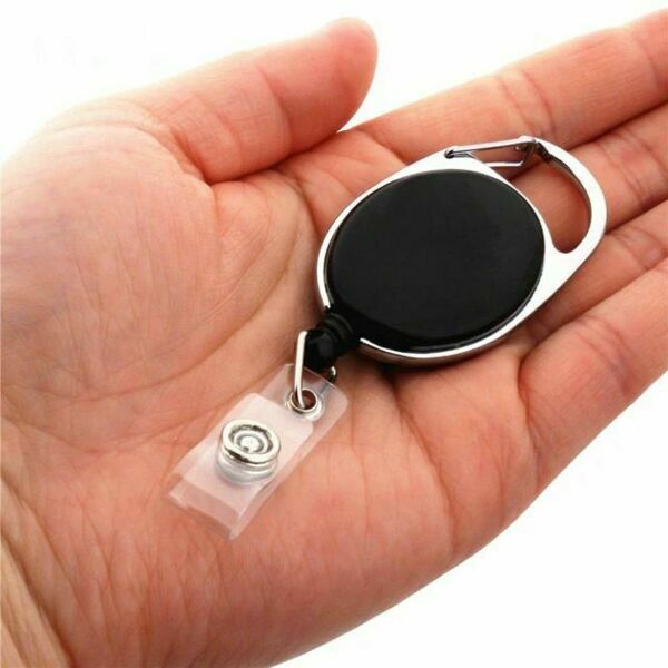 Держатель для бейджа с рулеткой, черный