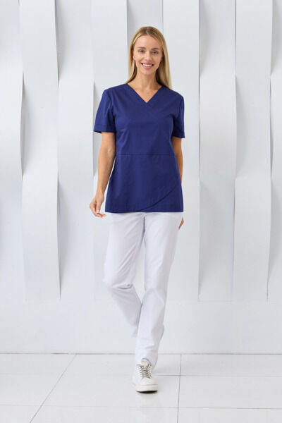 Туника женская Dr. Nice, короткий рукав, синий, 42 - фото 3