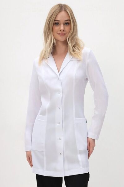 Халат женский 233 Streich, длинный рукав, белый, 42 - фото 0