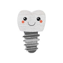 Значок "Зубик имплант", оргстекло