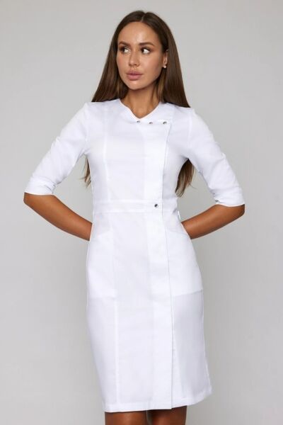 Халат женский 278 Ultra, 1/2 рукав, белый, 44 - фото 0