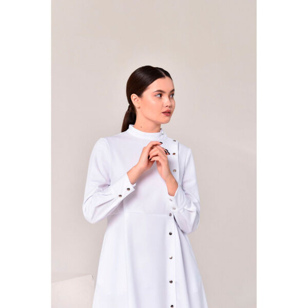 Халат женский с расклешенной юбкой, белый, 46 - фото 1