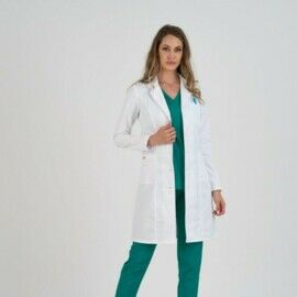 Халат женский Тезис TZ815 на пуговицах, белый, 46