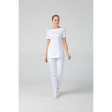 Туника женская Dr. Nice с молнией сзади, короткий рукав, белый, 50