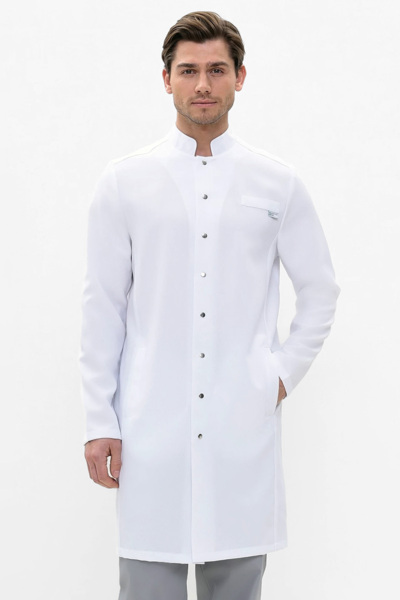 Халат мужской 584 Streich, длинный рукав, белый, 60 - фото 0