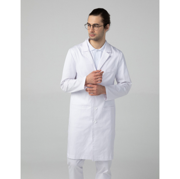 Халат мужской укороченный, белый, 52 - фото 0