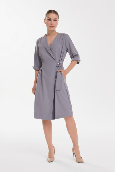 Халат-платье Тезис TZ150, серо-бежевый, 42