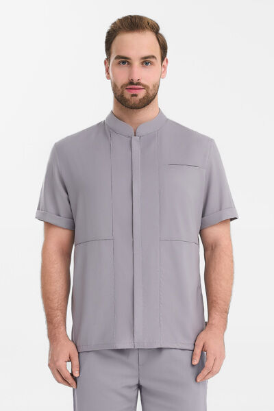 Рубашка мужская на молнии Тезис TZ700, серо-бежевый, 52