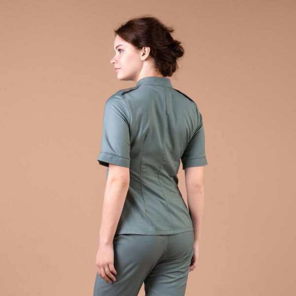 Рубашка женская на молнии TZ400, оливковый, 40 - фото 1