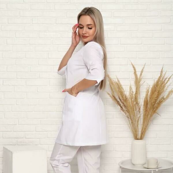 Халат женский 200ТСА, белый, 54 - фото 2