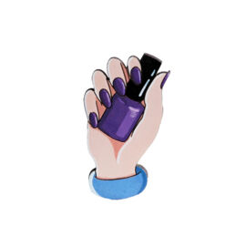 Значок "Маникюр лак", фиолетовый