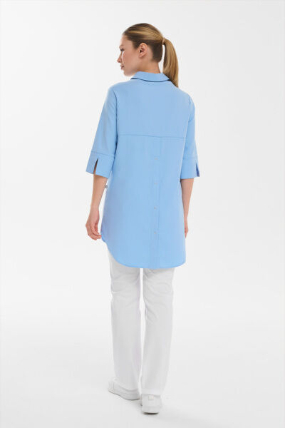 Рубашка женская на кнопках Тезис TZ450, голубой, 44 - фото 4