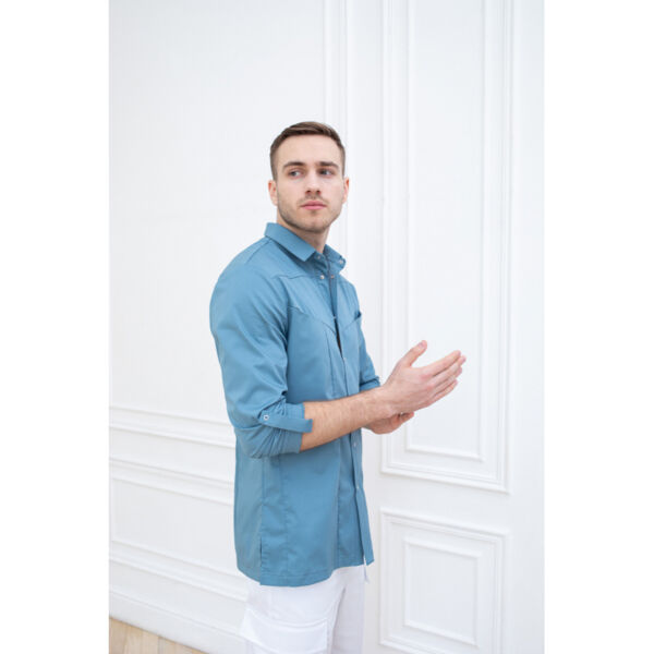 Рубашка мужская Dr. Nice, длинный рукав, деним, 48 - фото 3