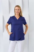Туника женская Dr. Nice, короткий рукав, синий, 42