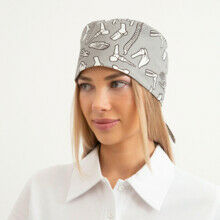 Шапочка медицинская, принт "Кости", серый