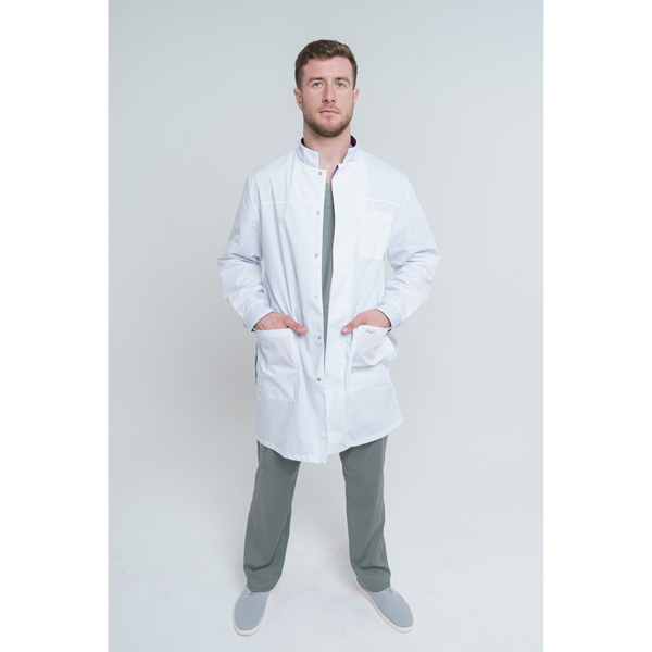 Халат мужской 165ТСД, белый, 48
