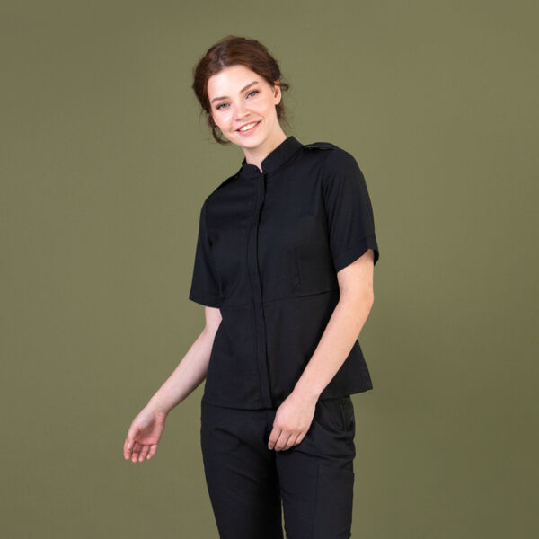 Рубашка женская на молнии TZ400, черный, 56 - фото 0