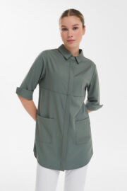 Рубашка женская на кнопках Тезис TZ450, оливковый, 48