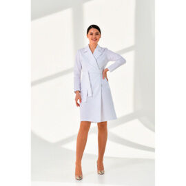 Халат женский тренч, белый, 46