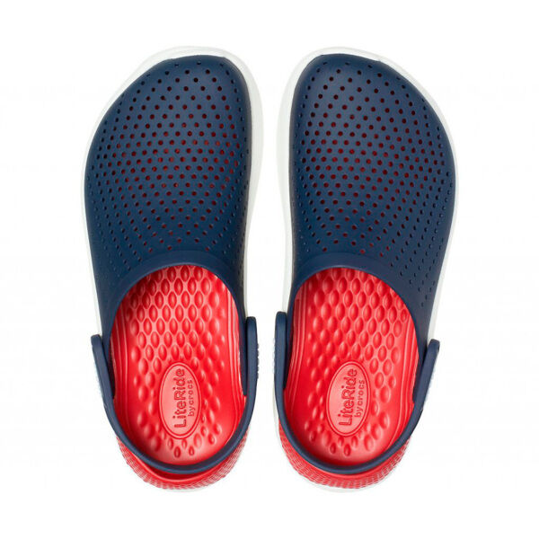 Сабо CROCS LiteRide Clog, темно-синие с красным задником, 45-46 - фото 2