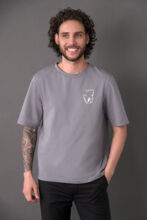 Футболка мужская Тезис, принт "Зубик", серый, 52-54