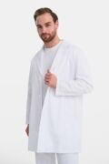 Халат мужской на пуговицах Тезис TZ800, velum, белый, 48