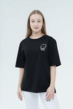 Футболка женская Тезис, принт "Зубик", черный, 46-48