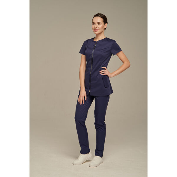 Туника женская Dr. Nice на молнии, без воротника, синий, 48 - фото 1