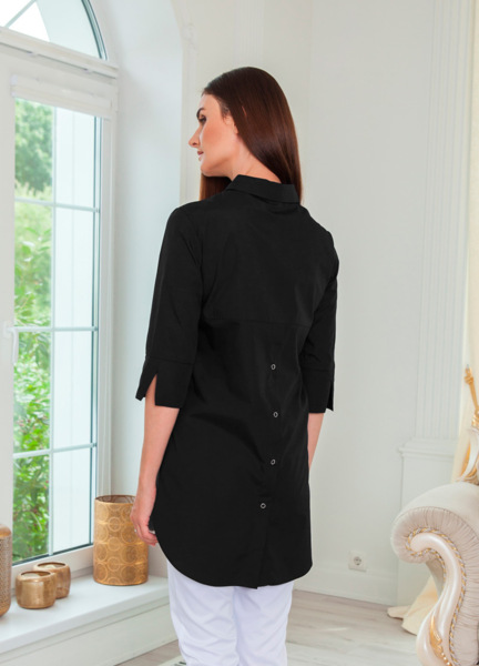 Рубашка женская на кнопках, черный, 44 - фото 1