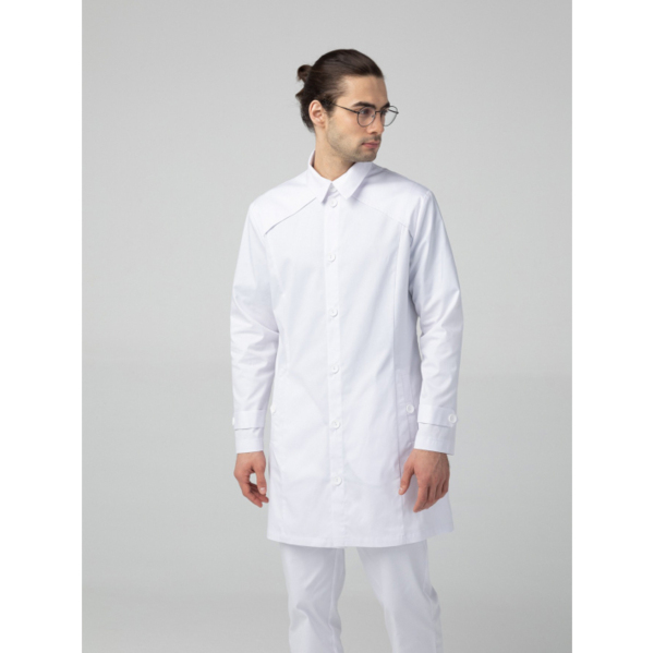 Халат мужской Dr. Nice с воротником, белый, 52 - фото 1