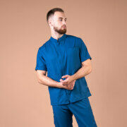 Рубашка мужская на молнии Тезис TZ700, синий, 48