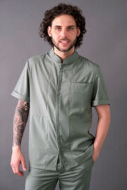 Рубашка мужская на молнии Тезис TZ700, оливковый, 48