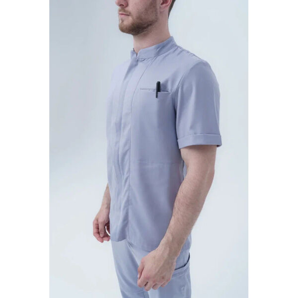 Рубашка мужская на молнии Тезис TZ700, серый, 58 - фото 3