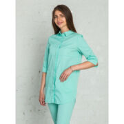 Рубашка женская на кнопках, зеленый, 60