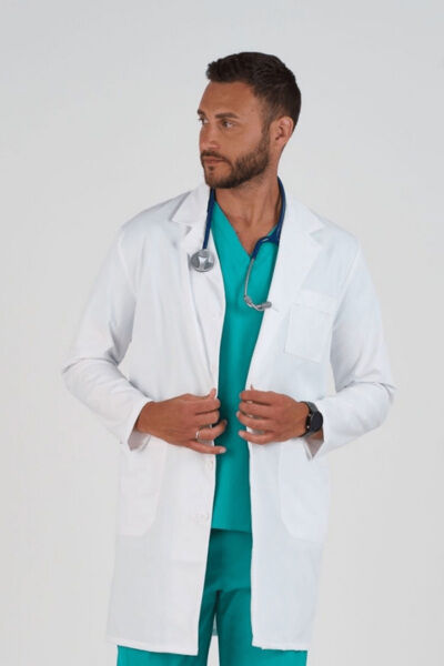 Халат мужской Тезис TZ834 на пуговицах, белый, 44 - фото 2