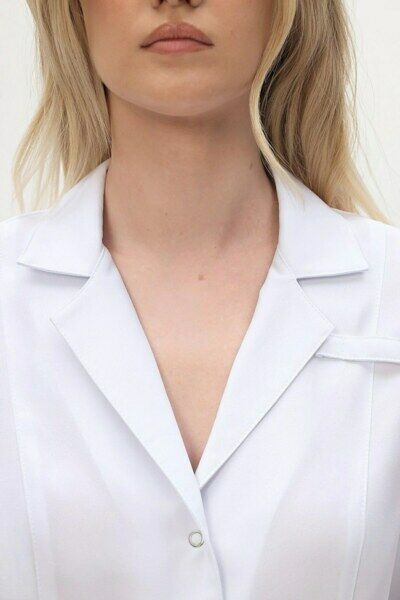 Халат женский 233 Streich, длинный рукав, белый, 54 - фото 1