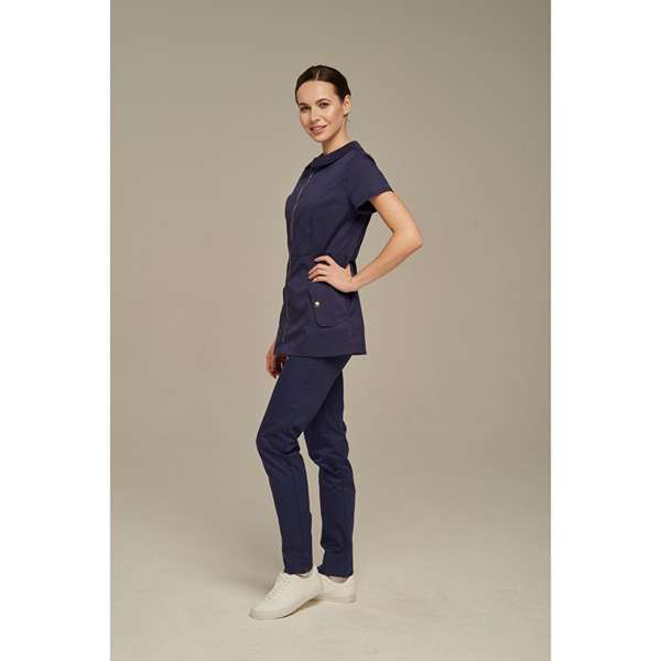 Туника женская Dr. Nice на молнии, с воротником, синий, 48 - фото 2