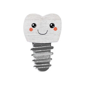 Значок "Зубик имплант", оргстекло