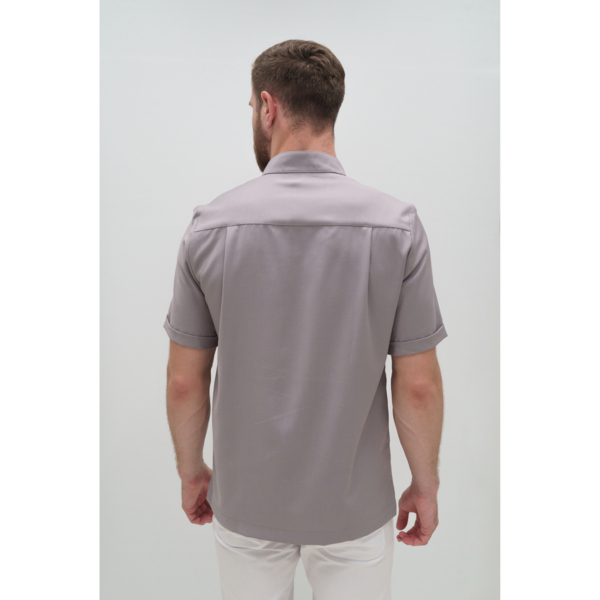 Рубашка мужская на молнии TZ700, серо-бежевый, 50 - фото 5