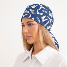 Шапочка медицинская, принт "Кости", темно-синий