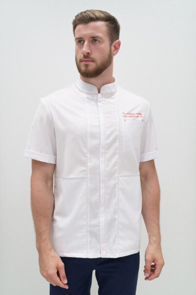 Рубашка мужская на молнии Тезис TZ700, принт 