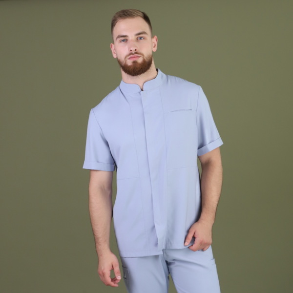 Рубашка мужская на молнии Тезис TZ700, серый, 48