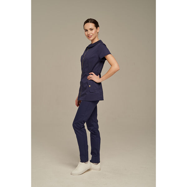 Туника женская Dr. Nice на молнии, с воротником, синий, 46 - фото 2