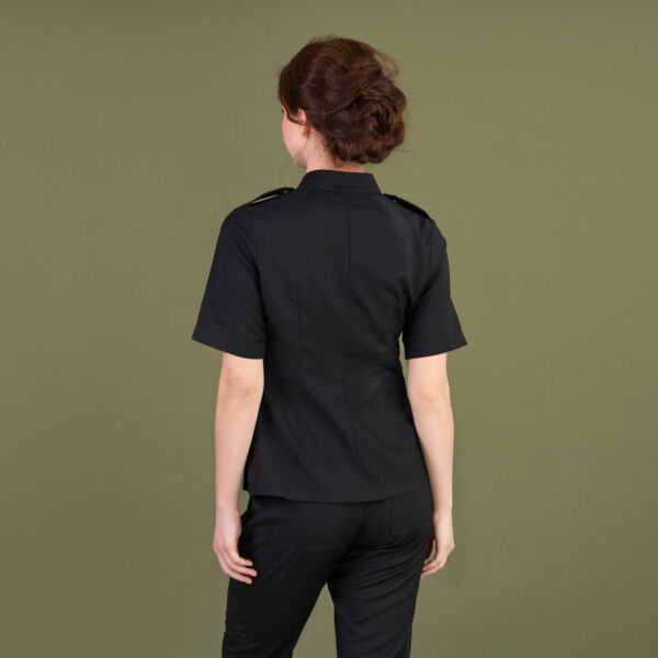 Рубашка женская на молнии TZ400, черный, 58 - фото 2
