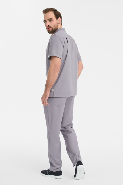 Рубашка мужская на молнии Тезис TZ700, серо-бежевый, 48 - фото 4